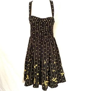 Vintage Look Anthro Lined Full Skirt  Sundress Size 4 Cotton